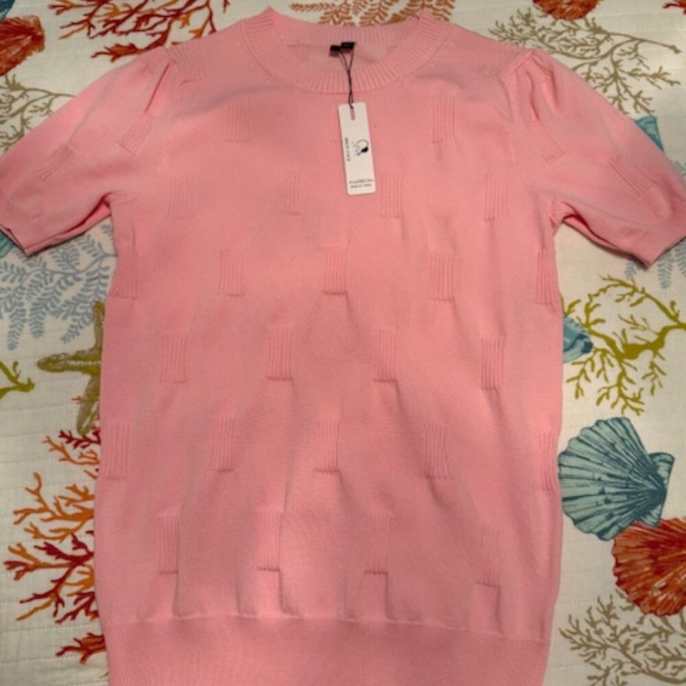 Arach & Cloz - Short Sleeve Knit Blouse - Pink - Size M
